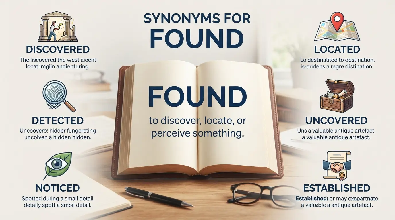 Synonyms for found